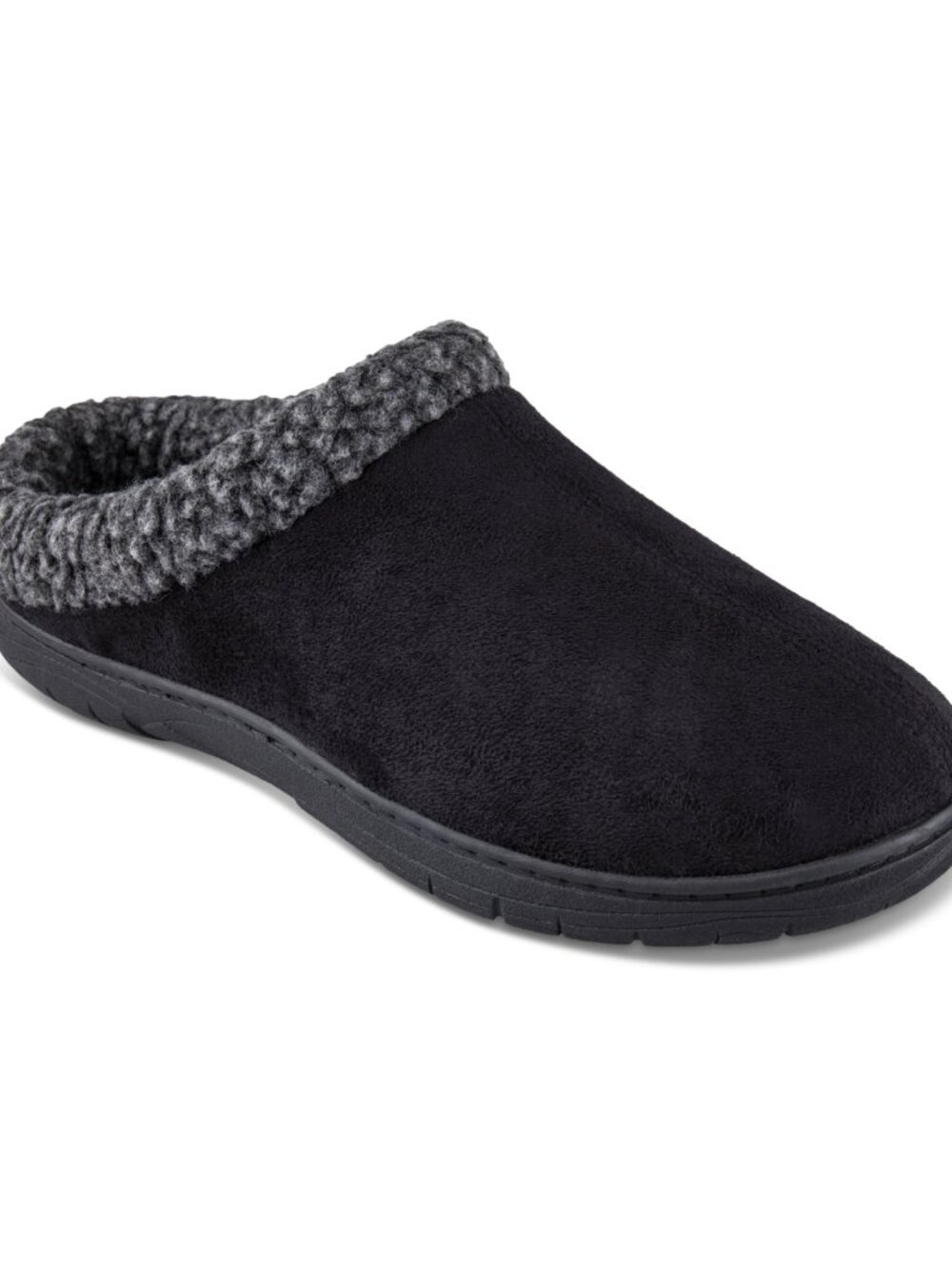 Haggar Men's Rolled Collar Fleece-Lined Clogs - Black